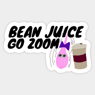 Bean juice go zoom pink hair fluff coffee Sticker